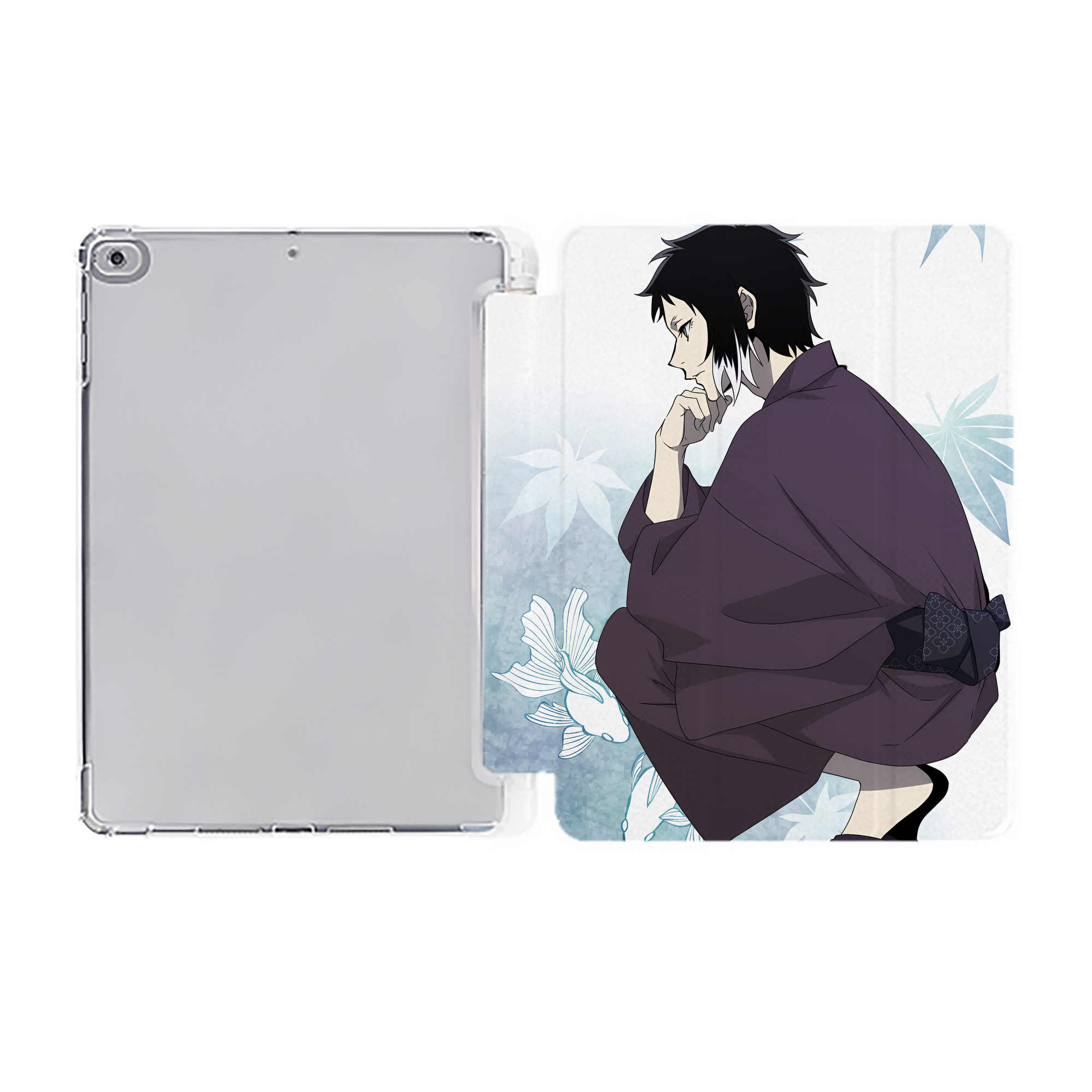 （画像用） 文豪ストレイドッグス Bungo Stray Dogs IPad ケース ペン収納付き 三つ折りスタンド PUレザー×シリコン 対応機種9.5/10.5/10.9インチ